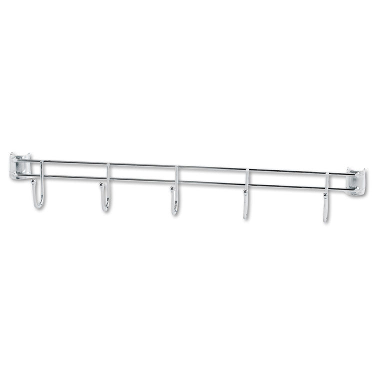 Alera Hook Bars For Wire Shelving, Five Hooks, 24" Deep, Silver, 2 Bars/Pack (ALESW59HB424SR) Pack of 2