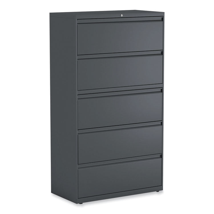 Alera Lateral File, 5 Legal/Letter/A4/A5-Size File Drawers, Charcoal, 36" x 18.63" x 67.63" (ALEHLF3667CC) Each