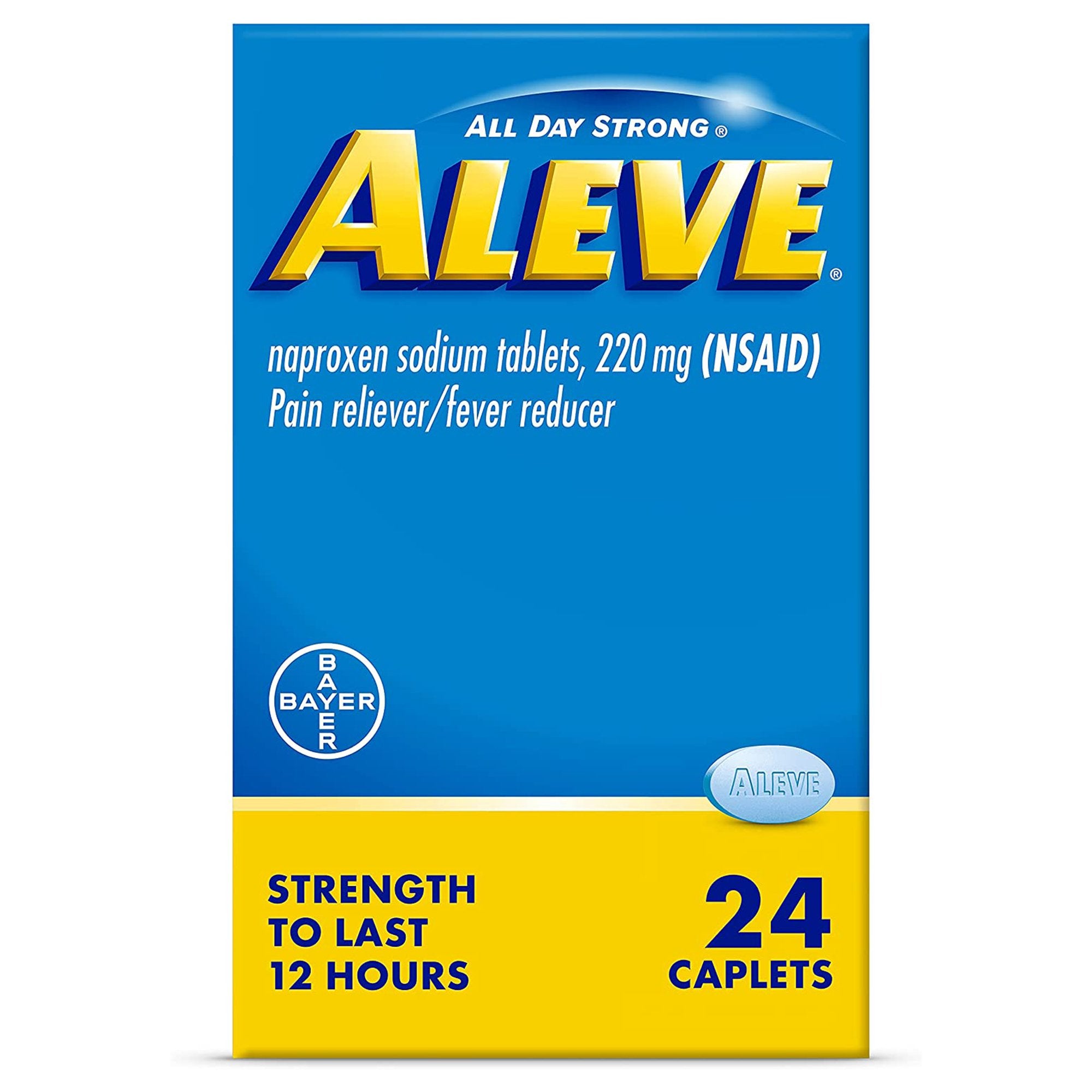 Aleve Pain Relief 220 mg Strength Naproxen Sodium Caplet 24 per Bottle (1194961_BT) 1/BT