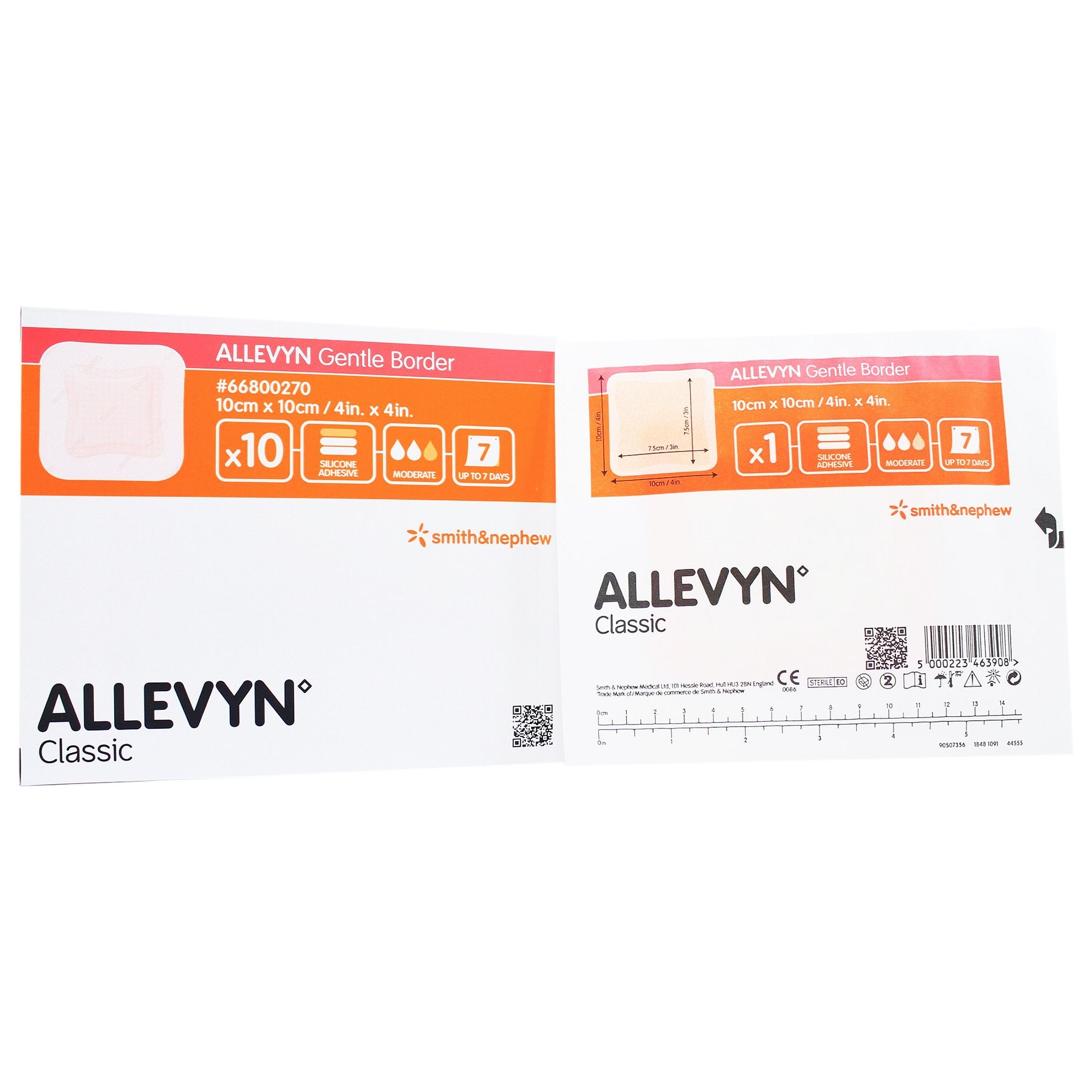 Allevyn Gentle Border Foam Dressing 4 X 4 Inch With Border Film Backing Silicone Gel Adhesive Square Sterile (834360_EA) 1/EA