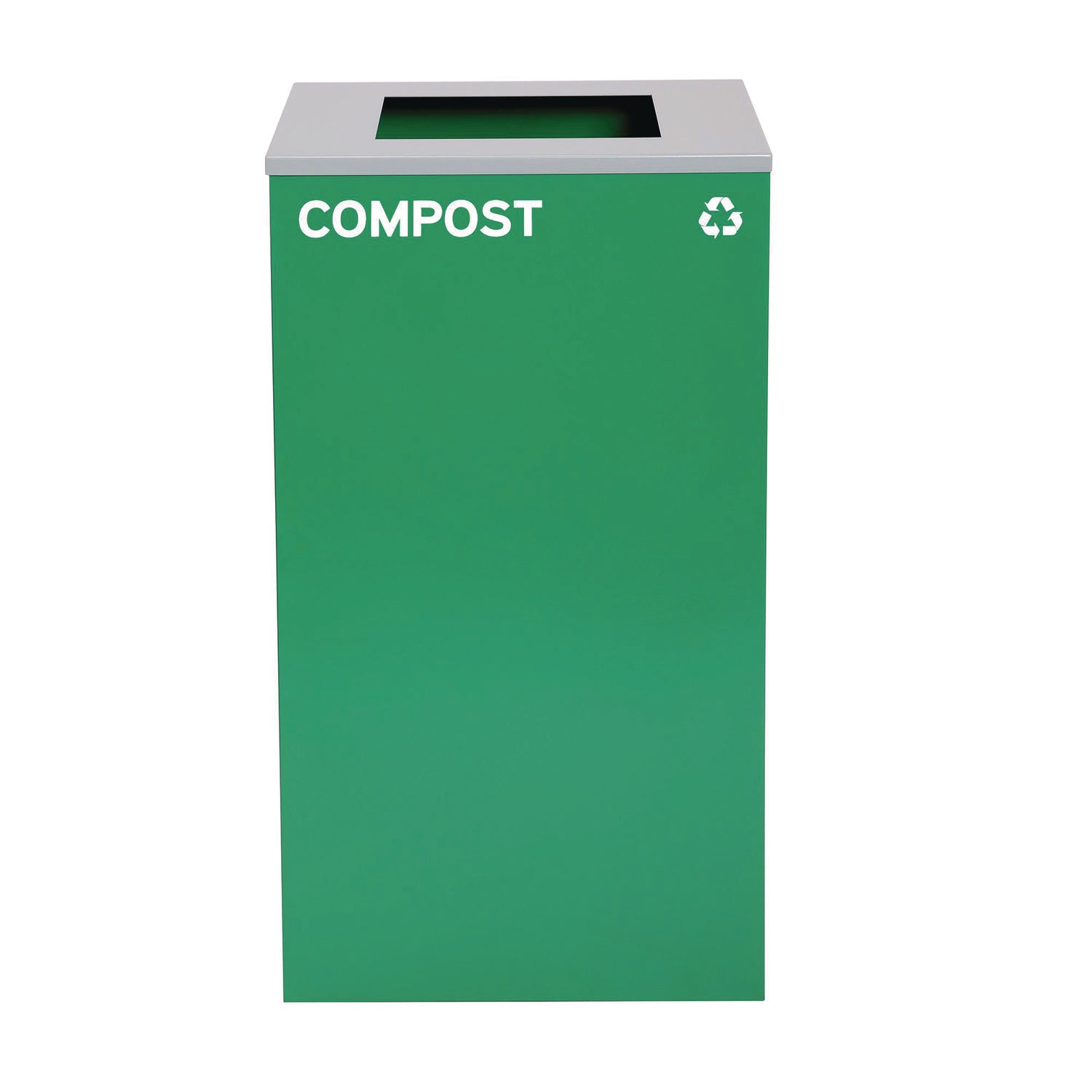 Alpine Industries 29 Gallon Trash/Recycling Cans, Steel, Green Compost Can with Square Lid (ALH4450KITGRNSC) Each
