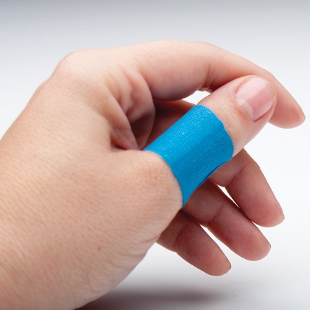 American White Cross Metal Detectable Adhesive Strip 1-1/2 X 3 Inch Fabric Knuckle Blue Sterile (787660_BX) 50/BX