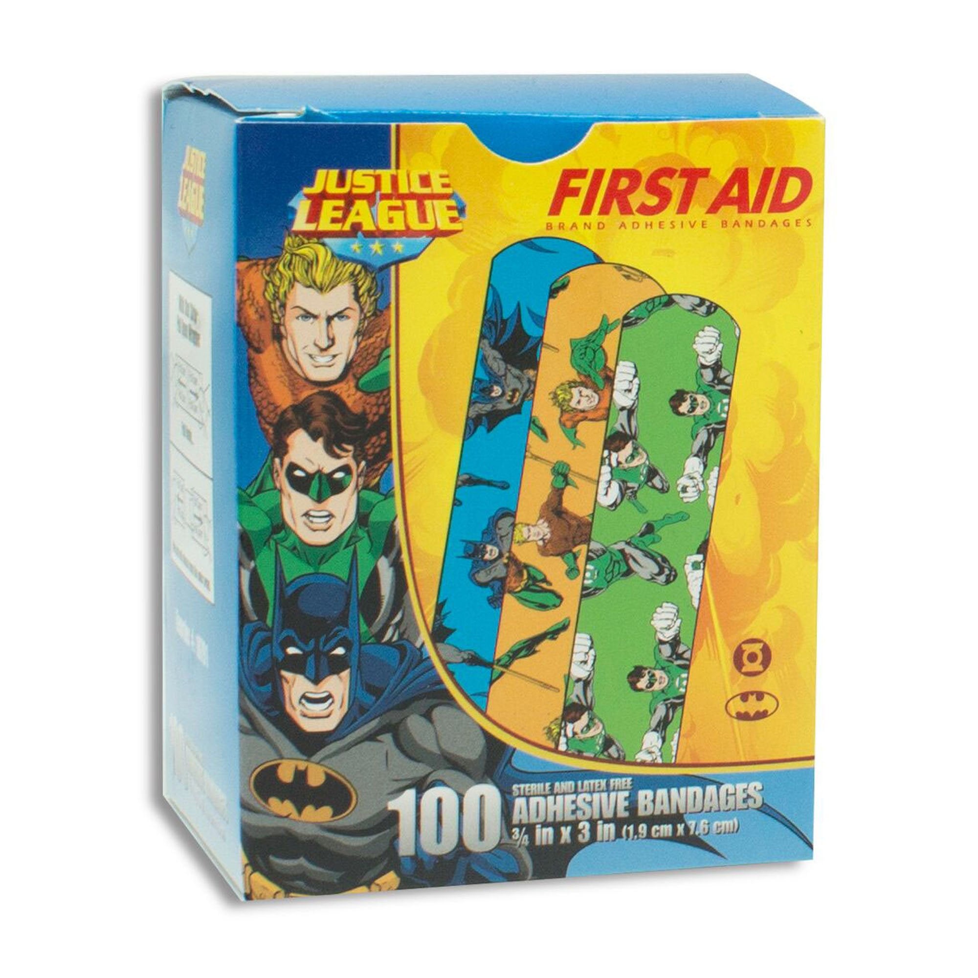 American White Cross Stat Strip Adhesive Strip 3/4 X 3 Inch Plastic Rectangle Kid Design (Batman / Green Lantern / Aquaman) Sterile (928132_BX) 1/BX