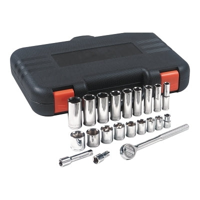 Anchor Brand 22 Piece Standard and Deep Socket Sets, 3/8 in, 6 Point (103-07-846) 10 Set