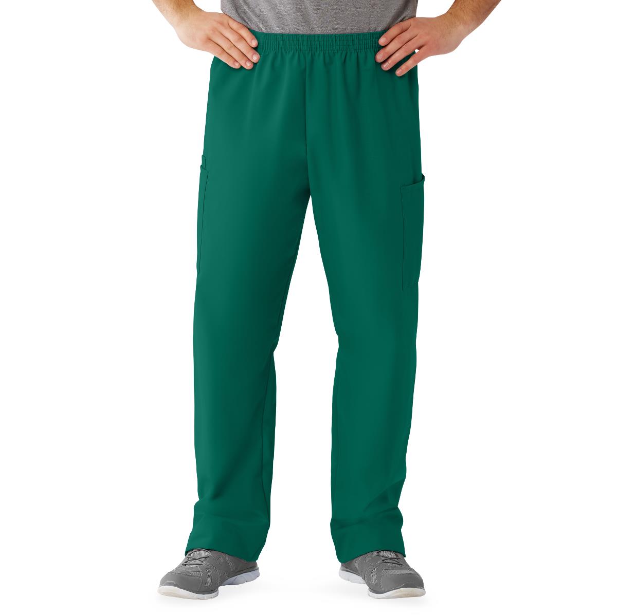 AngelStat Unisex Cargo Scrub Pants with Elastic Waist, Hunter, Regular Inseam, Size M, 1 EA (674NHGMM) Each