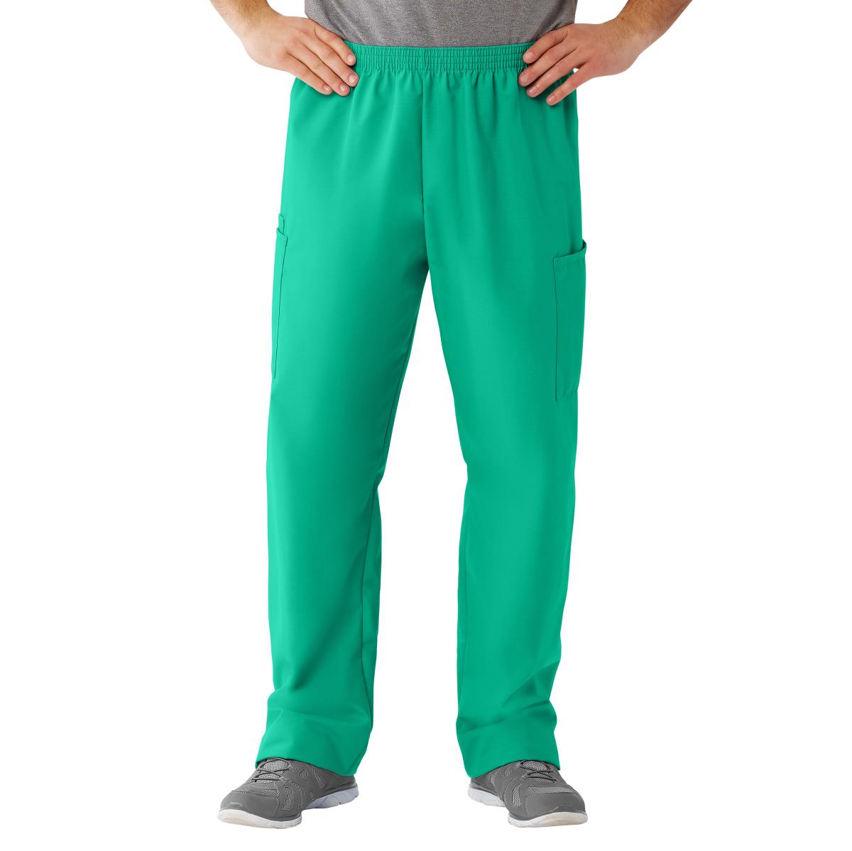 AngelStat Unisex Cargo Scrub Pants with Elastic Waist, Jade, Regular Inseam, Size M, 1 EA (674NTJMM) Each