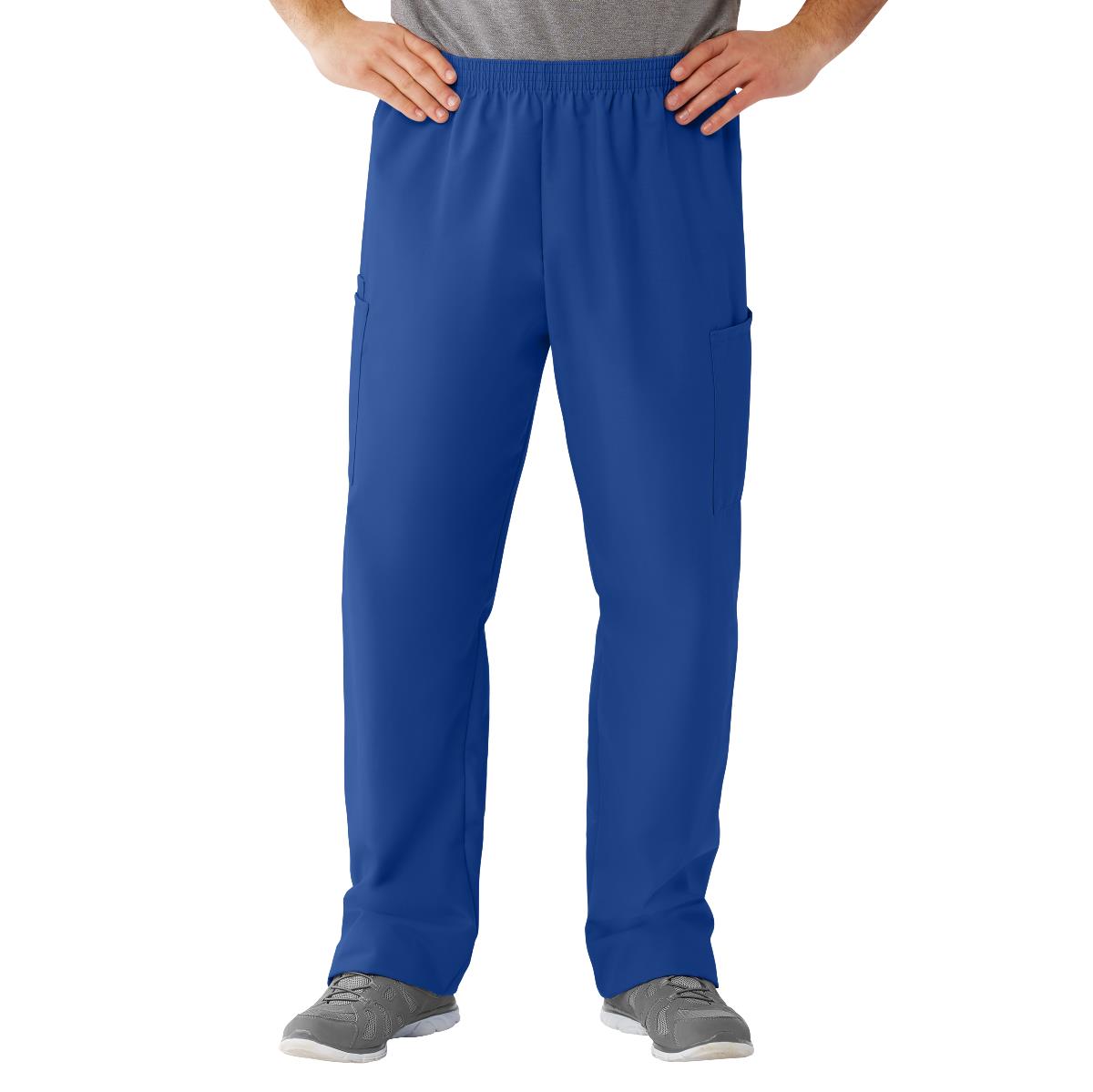 AngelStat Unisex Cargo Scrub Pants with Elastic Waist, Sapphire, Regular Inseam, Size 4XL, 1 EA (674NHT4XLM) Each