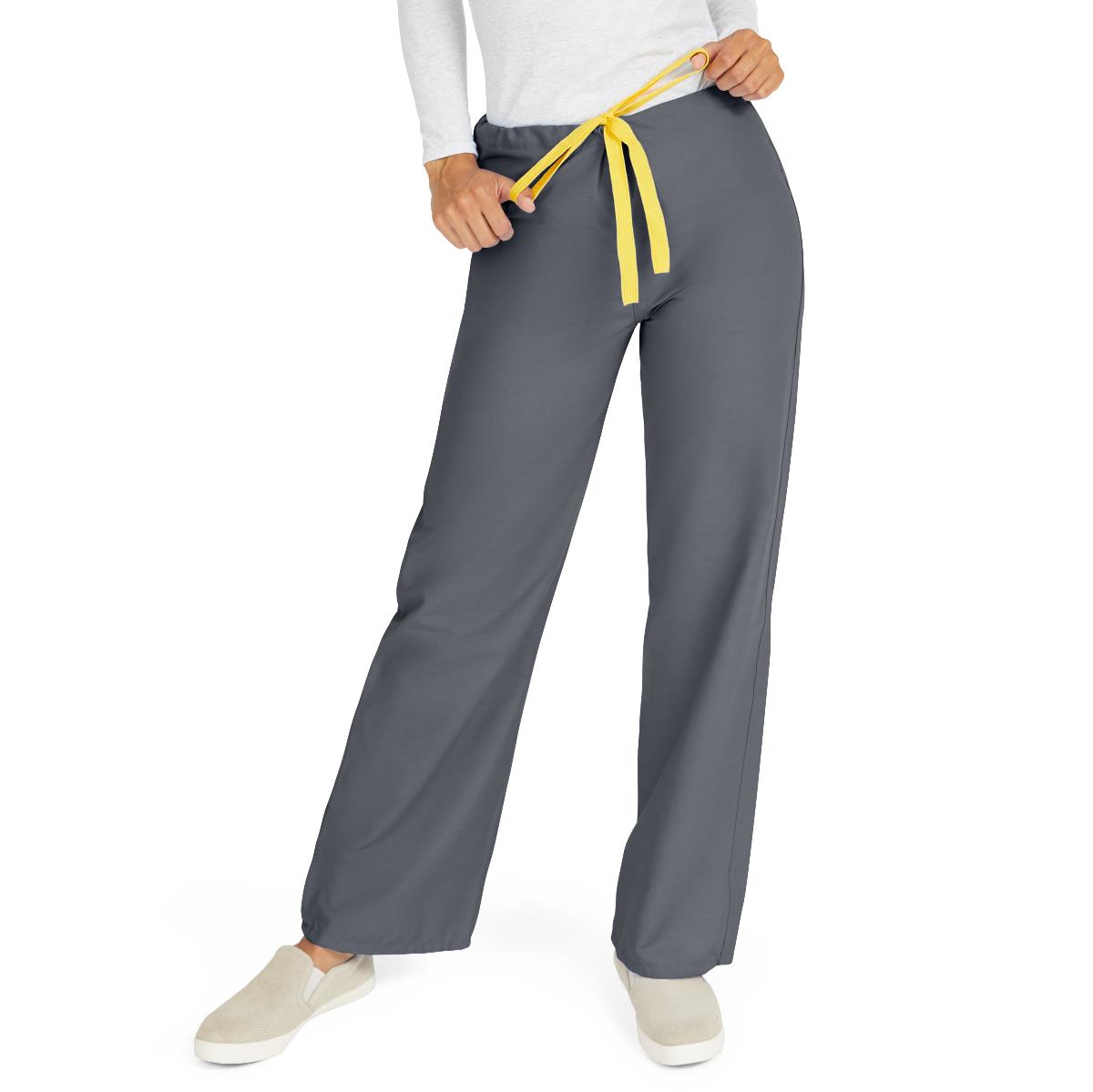 AngelStat Unisex Reversible Scrub Pants with Drawstring Waist, Charcoal, Size L, Color Code, 1 EA (600NCCL-CM) Each