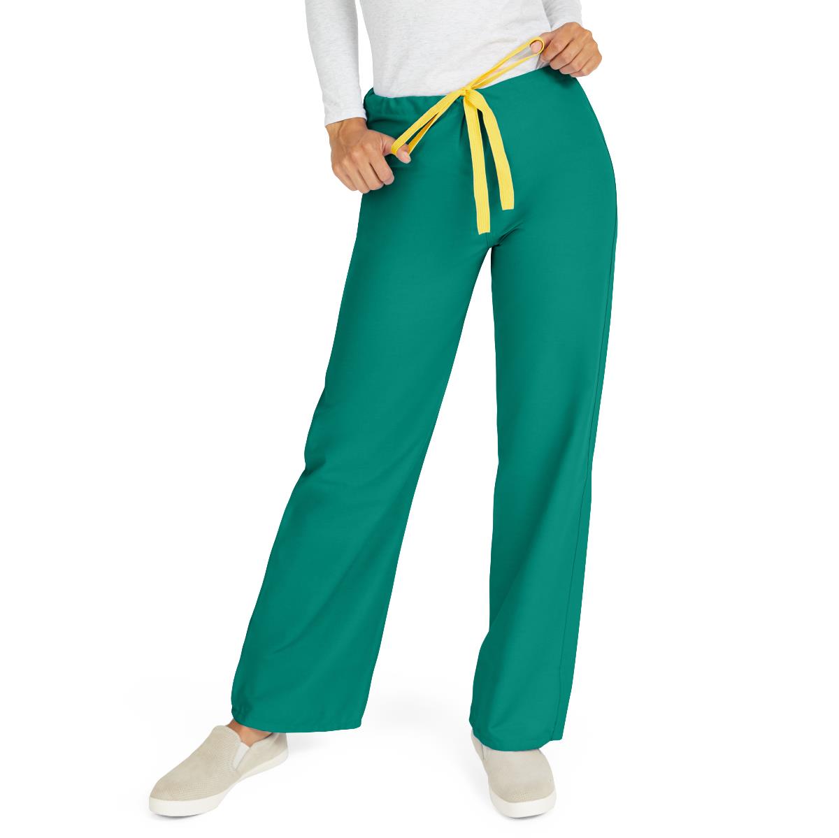 AngelStat Unisex Reversible Scrub Pants with Drawstring Waist, Emerald, Size L, Angelica Color Code, 1 EA (600NJTL-CA) Each