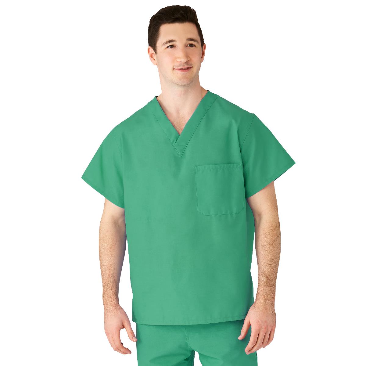 AngelStat Unisex Reversible V-Neck Scrub Top with 2 Pockets, Jade, Size 4XL, Color Code, 1 EA (M610NTJ4XL-CM) Each