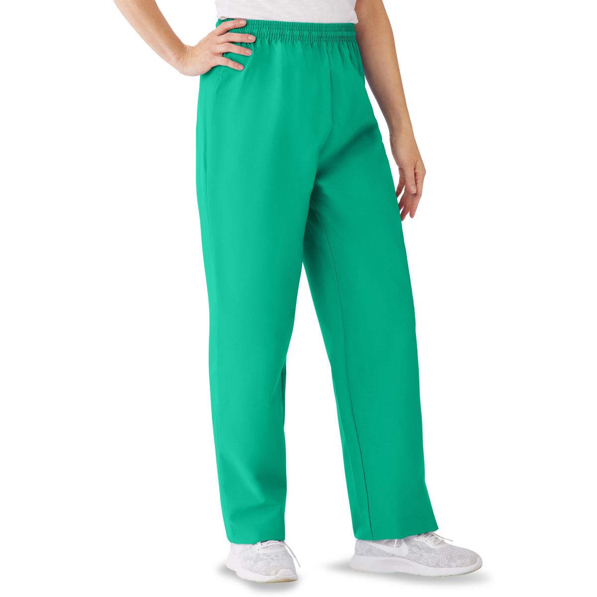 AngelStat Women's Elastic Waist Scrub Pants with Drawstring, Size 3XL, Jade, 1 EA (854NTJXXXL) Each