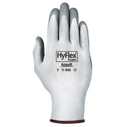 Ansell HyFlex 11-800 Nitrile Foam Palm Coated Gloves, Size 10, Gray/White (012-11-800-10) 12 Pairs