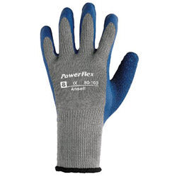 Ansell PowerFlex Gloves, 7, Blue/Gray (012-80-100-7) 12 Pairs