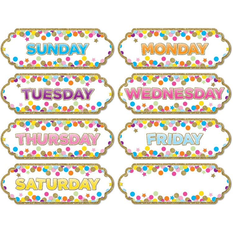Ashley Magnetic Confetti Days Timesavers - Die-cut, Write on/Wipe off - 1 / Each - Multicolor (ASH19006) Each