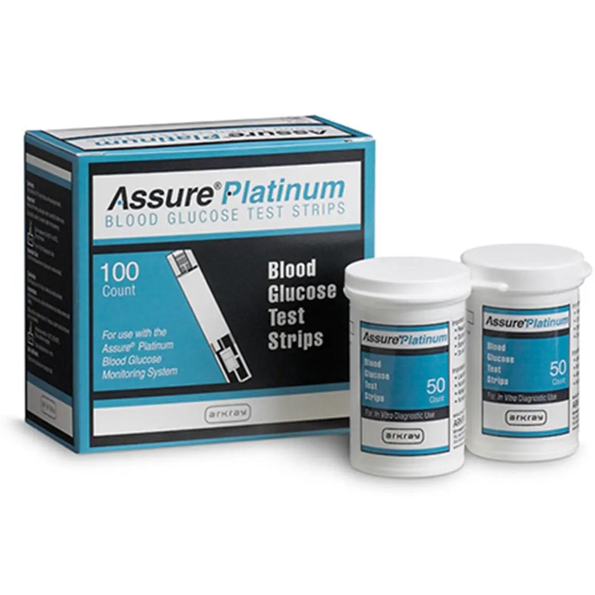 Assure Platinum Blood Glucose Test Strips 100 Strips per Pack (718283_CS) 600/CS