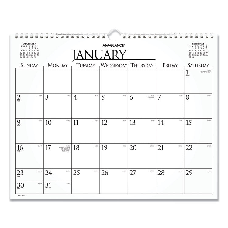 AT-A-GLANCE Business Monthly Wall Calendar, 15 x 12, White/Black Sheets, 12-Month (Jan to Dec): 2026 (AAG997114) Each