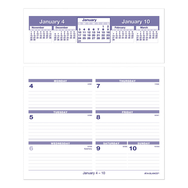 AT-A-GLANCE Flip-A-Week Desk Calendar Refill, 7 x 6, White Sheets, 12-Month (Jan to Dec): 2026 (AAGSW705X50) Each