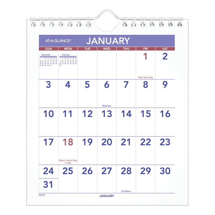 AT-A-GLANCE Mini Monthly Wall Calendar with Fold-Out Easel, 7 x 8, White Sheets, 12-Month (Jan to Dec): 2026 (AAGPM528) Each