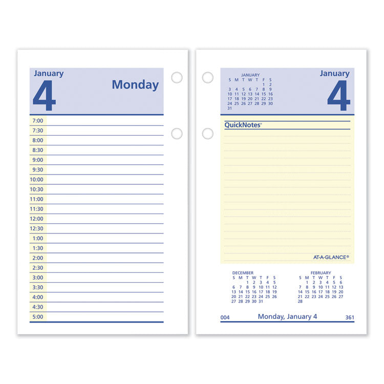 AT-A-GLANCE QuickNotes Desk Calendar Refill, 3.5 x 6, White/Yellow/Blue Sheets, 12-Month (Jan to Dec): 2026 (AAGE51750) Each
