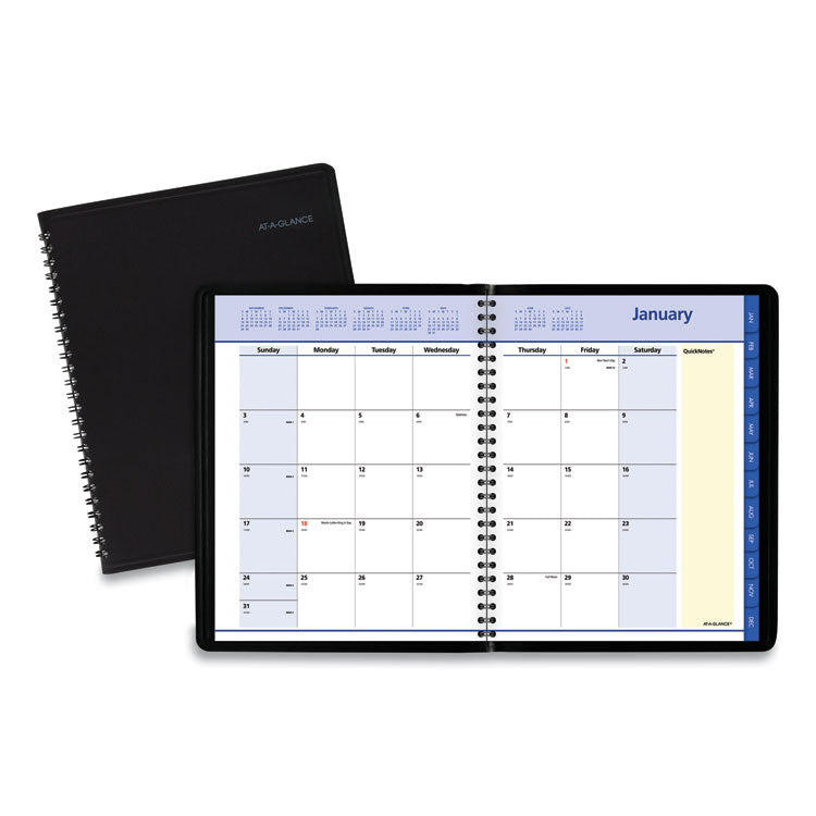 AT-A-GLANCE QuickNotes Monthly Planner, 8.75 x 7, Black Cover, 12-Month (Jan to Dec): 2026 (AAG760805) Each