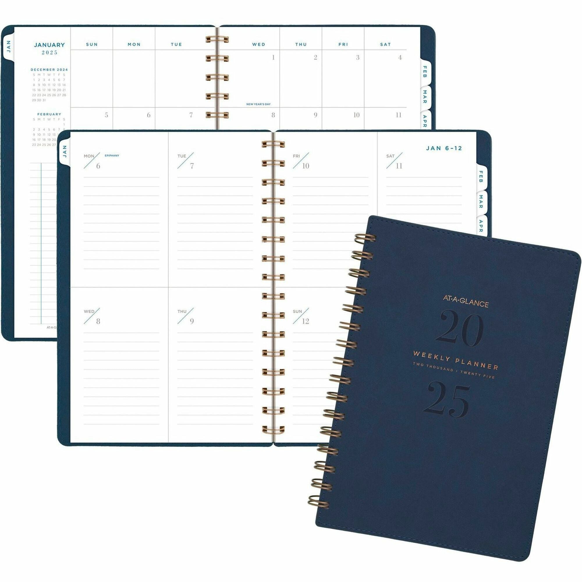 At-A-Glance Signature Collection Firenze Navy Weekly/Monthly Planner, 8.5 x 5.5, Navy Cover, 13-Month January 2026 to December 2026 (AAGYP20020) Each