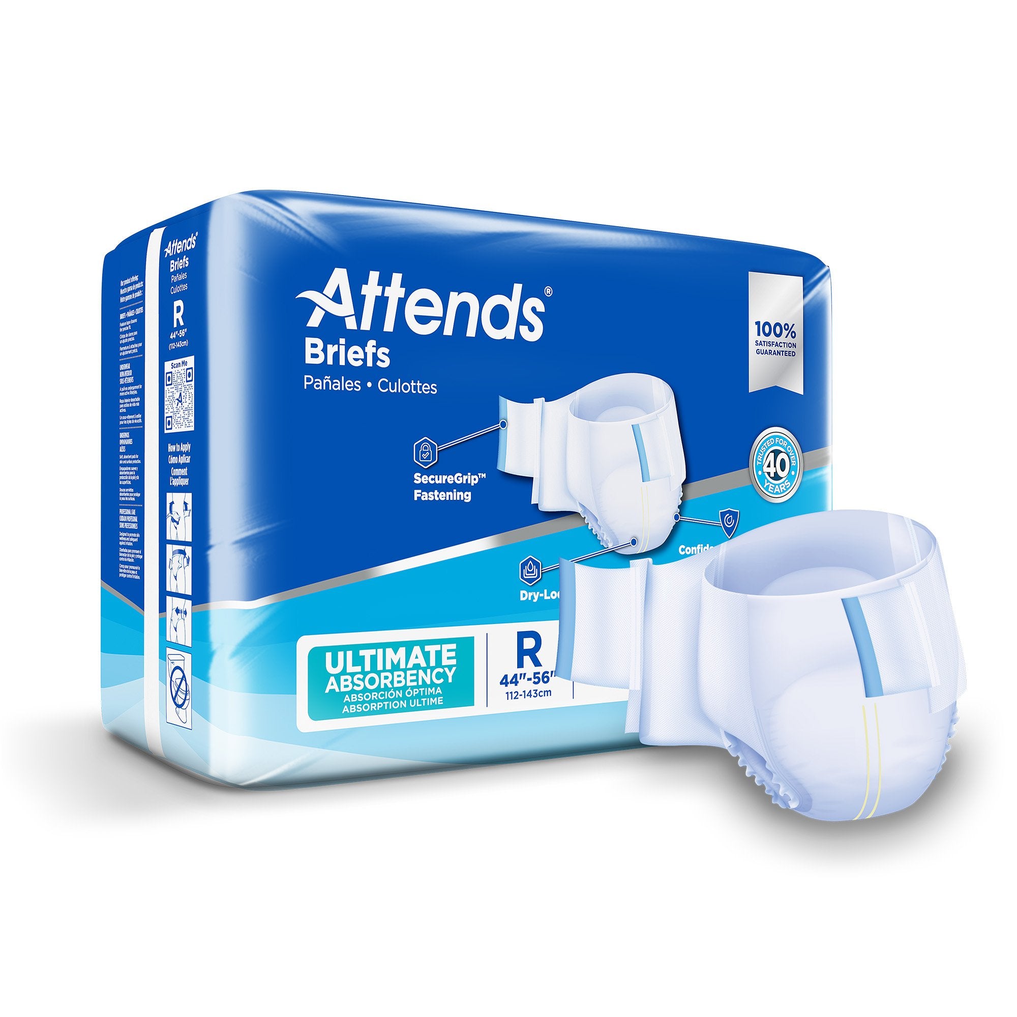 Attends Advanced Unisex Adult Incontinence Brief Regular Disposable Heavy Absorbency (950224_CS) 80/CS