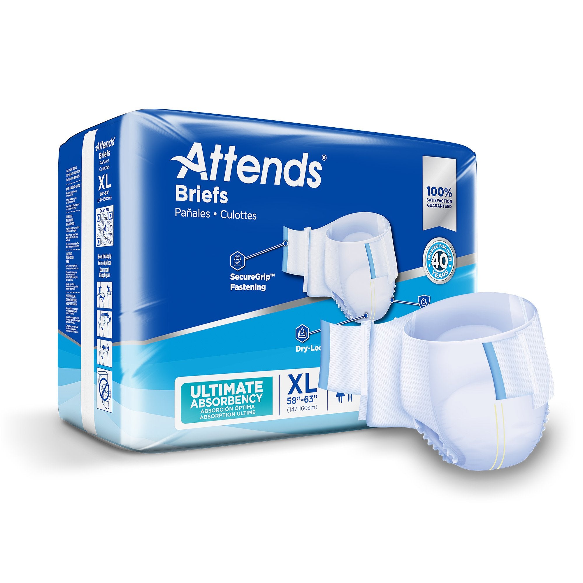 Attends Advanced Unisex Adult Incontinence Brief X-Large Disposable Heavy Absorbency (950226_CS) 60/CS