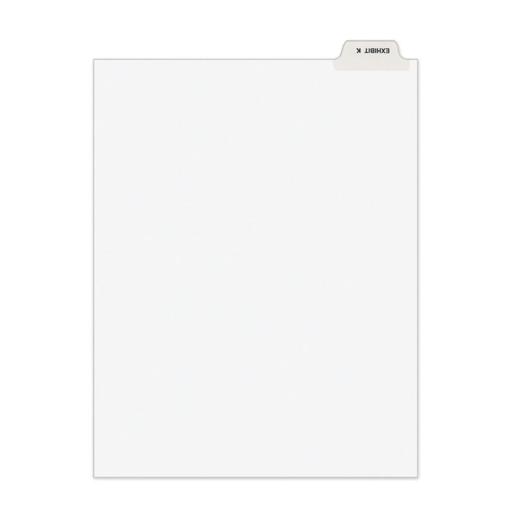 Avery Avery-Style Preprinted Legal Bottom Tab Divider, 26-Tab, Exhibit K, 11 x 8.5, White, 25/PK (AVE11950) Pack of 25