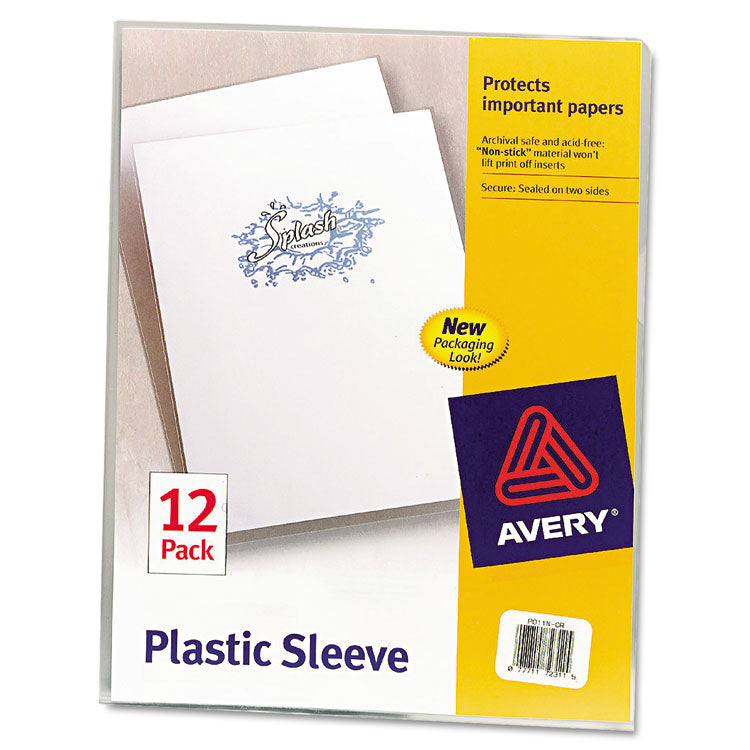 Avery Clear Plastic Sleeves, Letter Size, Clear, 12/Pack (AVE72311) Box of 12