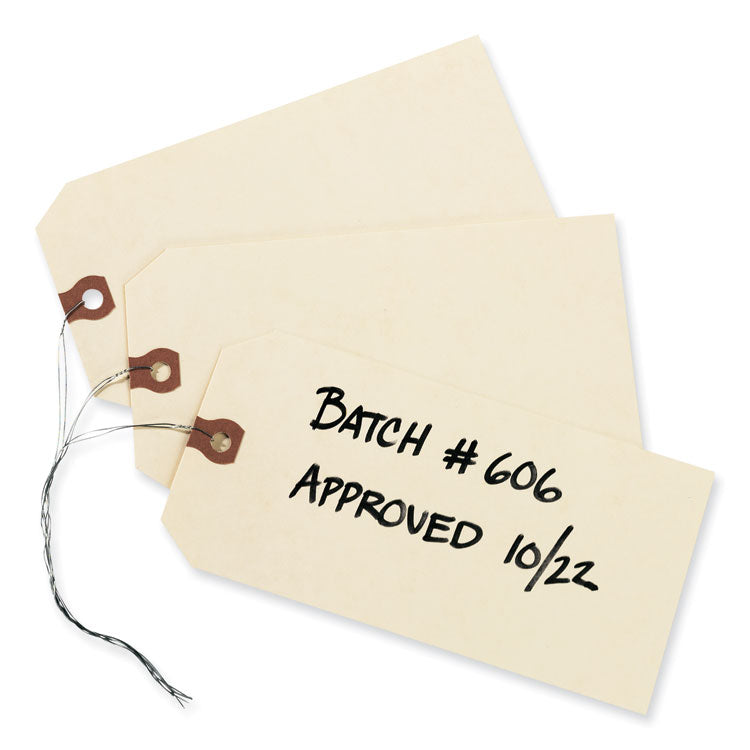Avery Double Wired Shipping Tags, 11.5 pt Stock, 6.25 x 3.13, Manila, 1,000/Box (AVE12608) Box of 1000