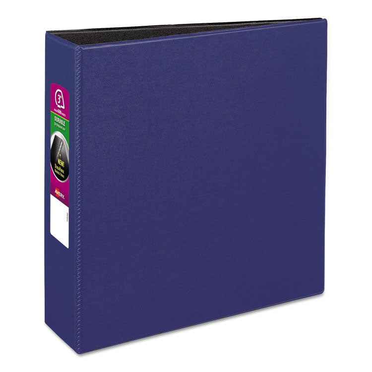 Avery Durable Non-View Binder with DuraHinge and Slant Rings, 3 Rings, 3" Capacity, 11 x 8.5, Blue (AVE27651) Each