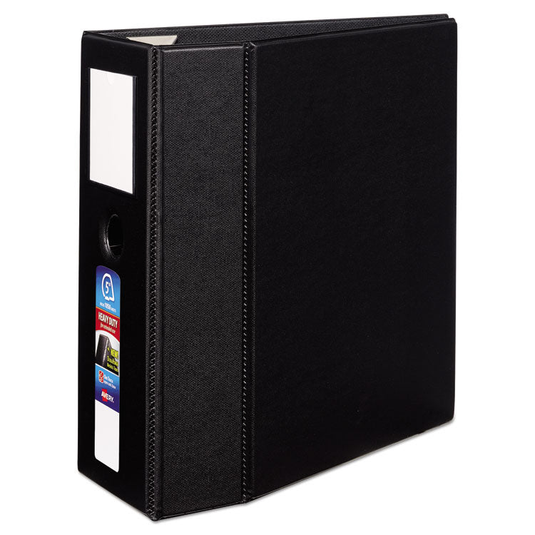 Avery Heavy-Duty Non-View Binder, DuraHinge, Three Locking One Touch EZD Rings, Spine Label, Thumb Notch, 5" Cap, 11 x 8.5, Black (AVE79996) Each