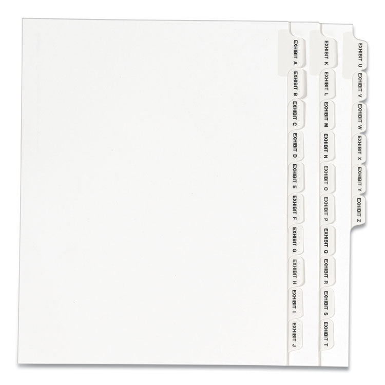 Avery Preprinted Legal Exhibit Side Tab Index Dividers, Avery Style, 26-Tab, Exhibit A to Exhibit Z, 11 x 8.5, White, 1 Set, (1370) (AVE01370) Set of 26