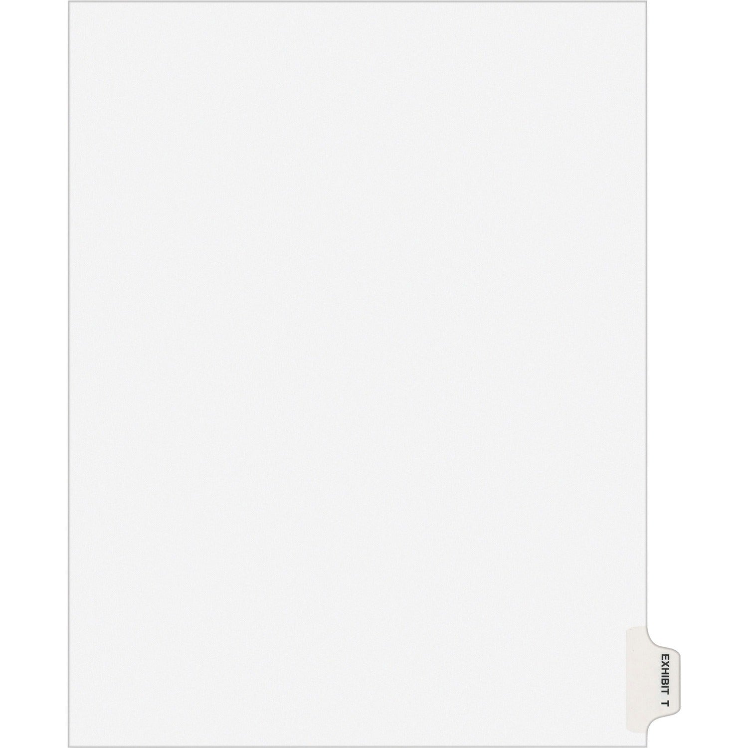 Avery® Avery-Style Preprinted Legal Side Tab Divider, Exhibit T, Letter, White, 25/Pack (AVE01390) Pack of 25