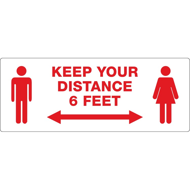 Avery® Decal,"Keep Your Distance" ,Wall,3-1/4"X8-3/8" ,15/Pk,Mi (AVE83079) Pack of 15
