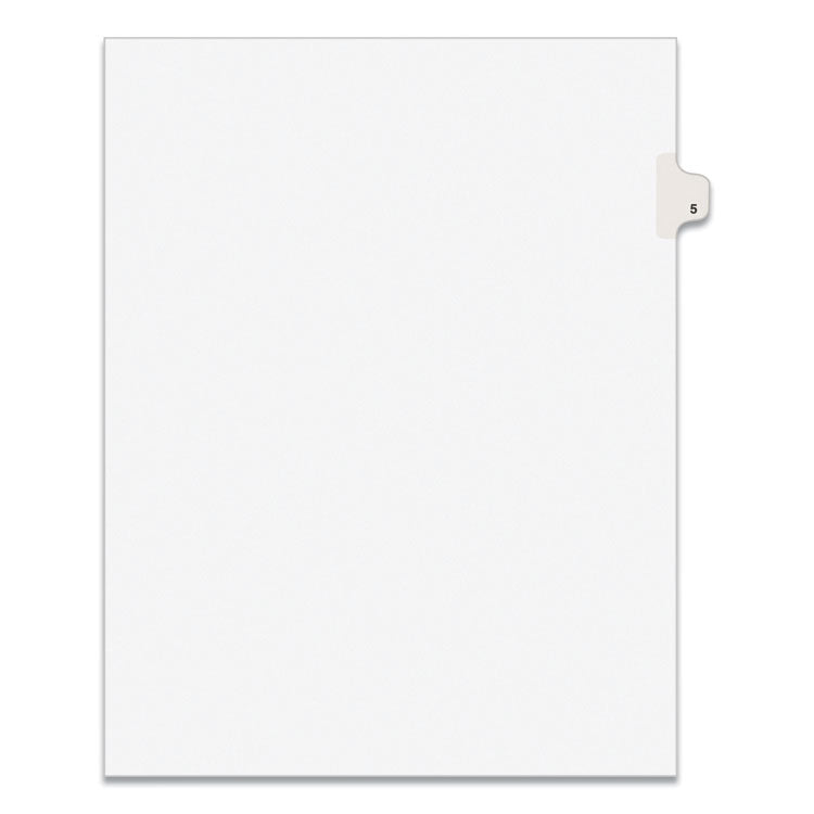 Avery Preprinted Legal Exhibit Side Tab Index Dividers, Avery Style, 10-Tab, 5, 11 x 8.5, White, 25/Pack (AVE11915) Pack of 25