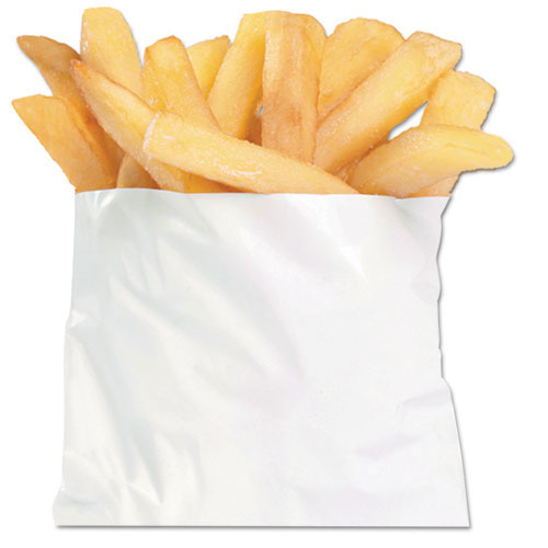 Bagcraft French Fry Bags, 4 1/2" X 4 1/2", White, 2000/carton (BGC450006) Case of 2000