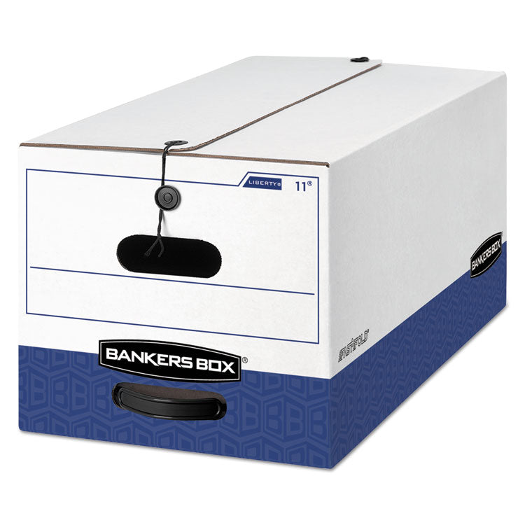 Bankers Box LIBERTY Heavy-Duty Strength Storage Boxes, Letter Files, 12.25" x 24.13" x 10.75", White/Blue, 12/Carton (FEL00011) Carton of 12