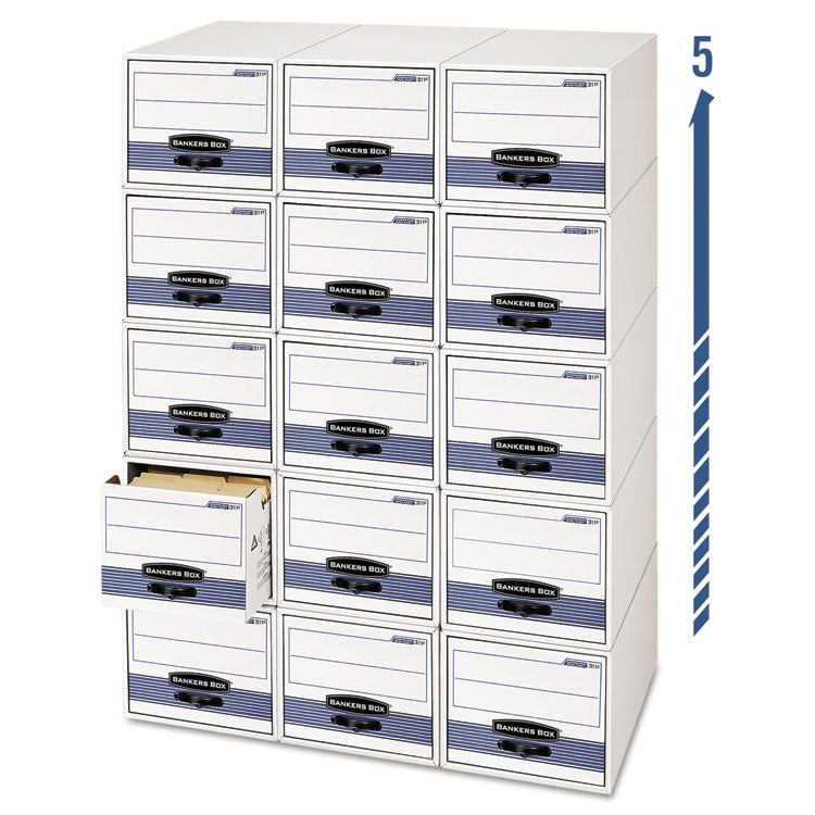 Bankers Box STOR/DRAWER STEEL PLUS Extra Space-Savings Storage Drawers, Legal Files, 17" x 25.5" x 11.5", White/Blue, 6/Carton (FEL00312) Carton of 6