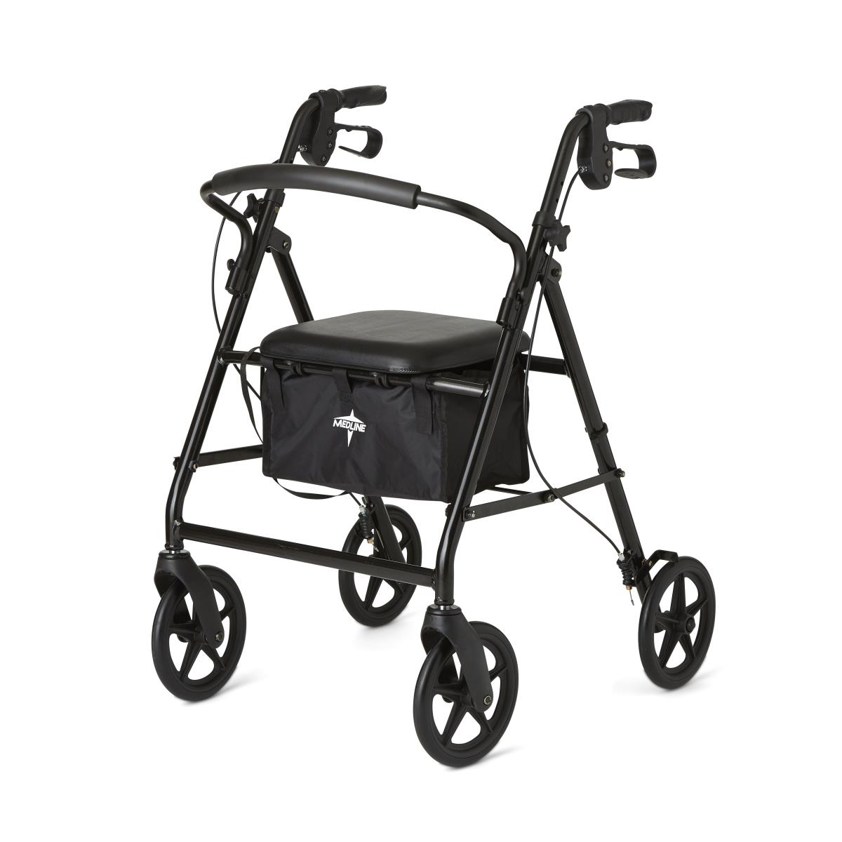 Basic Steel Rollator with 8" Wheels, Black, 1 EA (MDS86830EBLS8) Each