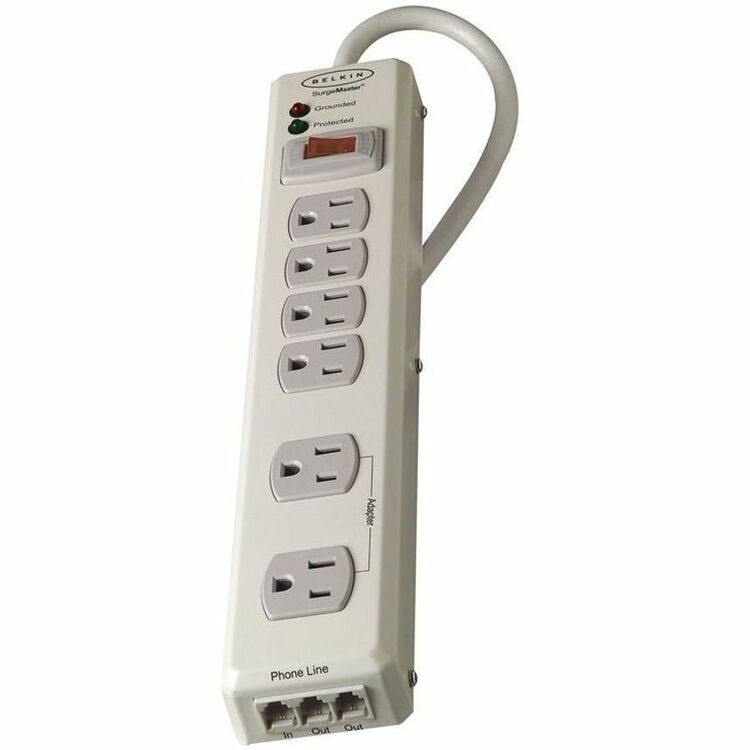 Belkin F9H62006-MTL Surge Protector, 6 Outlets, 1045 Joules, 6' Cord (BLKF9H62006MTL) Each