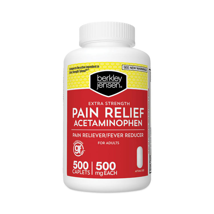 Berkley Jensen Extra Strength Acetaminophen Tablets 500 mg, 500/Bottle, Ships in 1-3 Business Days (GRR22000629) Each