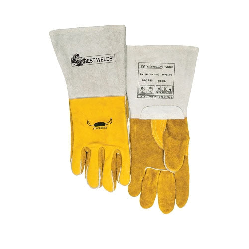 Best Welds Premium Welding Gloves, Grain Cowhide, Large, Gold (902-850GC) 1 Pair