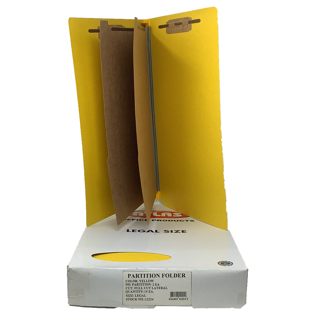 2 PARTITION FOLDER LAT YELLOW LGL 15/BOX