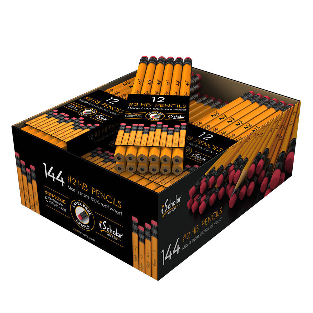 #2 YELLOW PENCILS BOX OF 144 GROSS PACK BOX