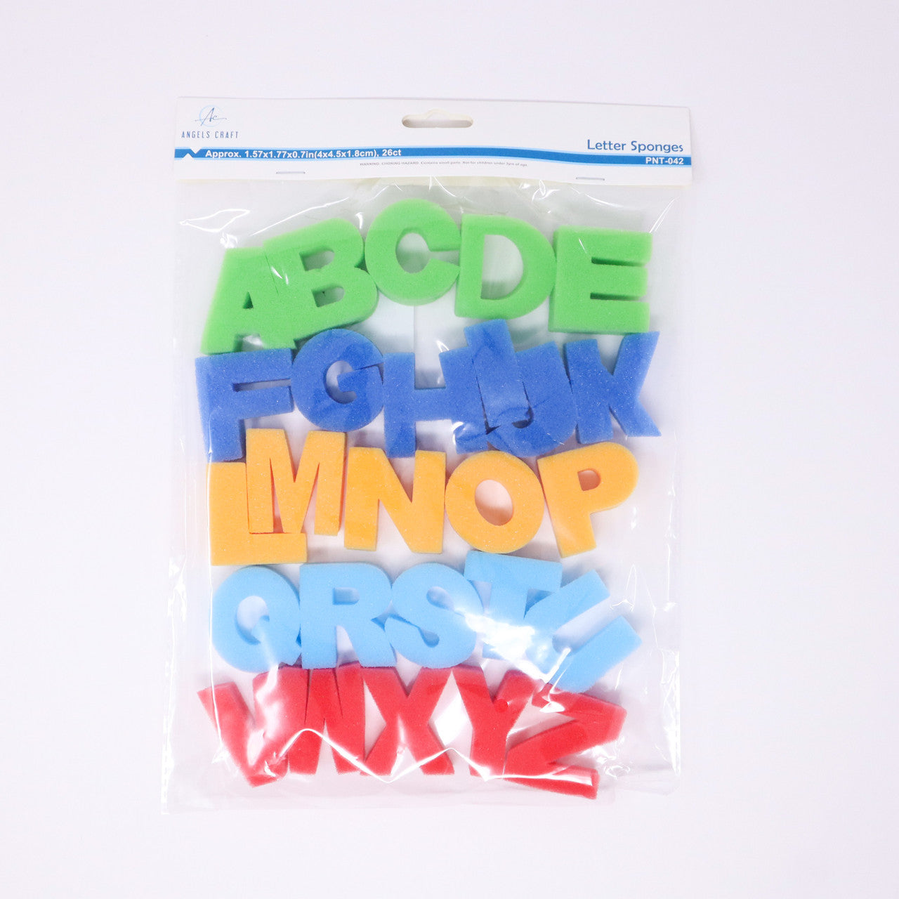 26 ct. Letter sponges, Approx 1.57x1.77x0.7in