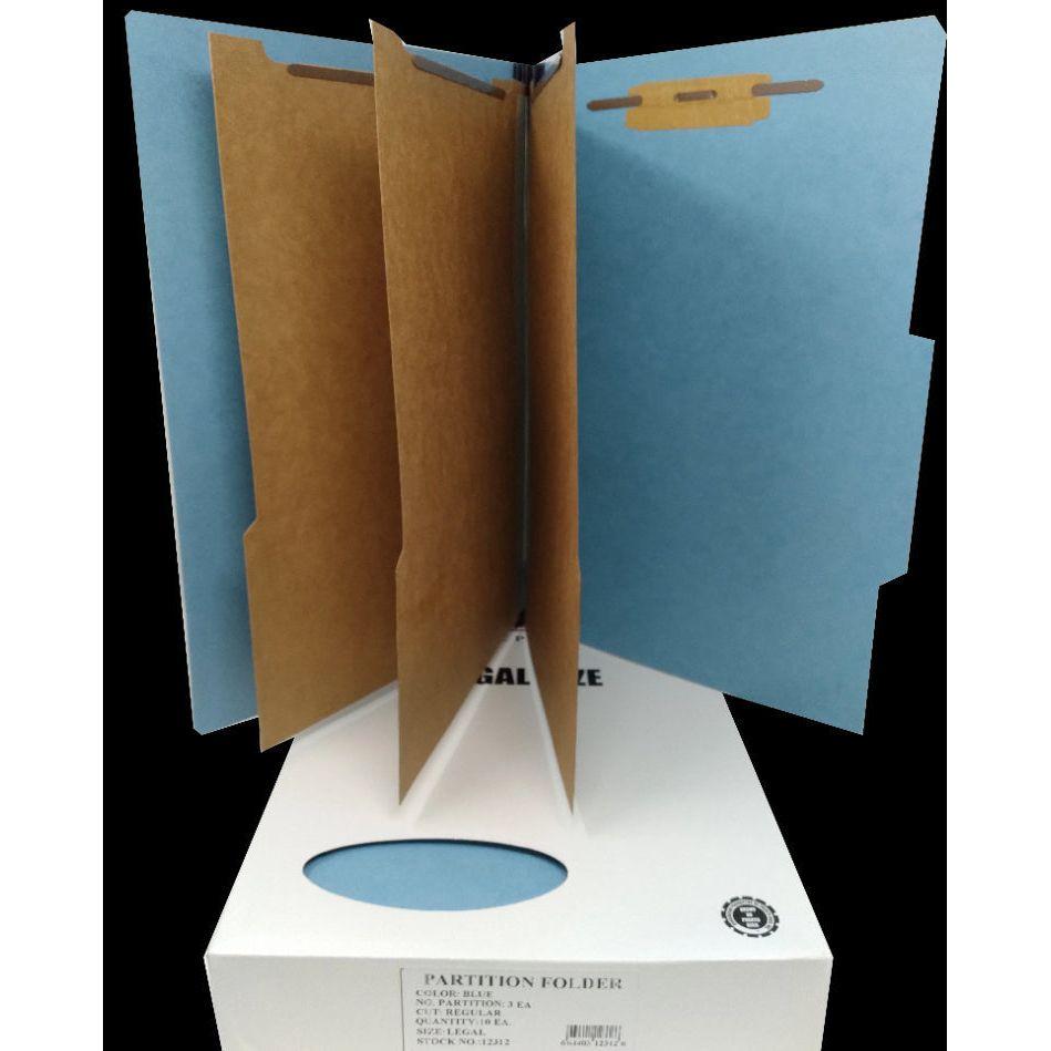 3 PARTITION FOLDER BLUE LEGAL BOX/10