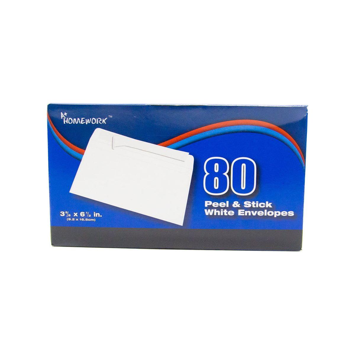 6-3/4" WHITE PEEL & SEAL ENVELOPE 80 PC