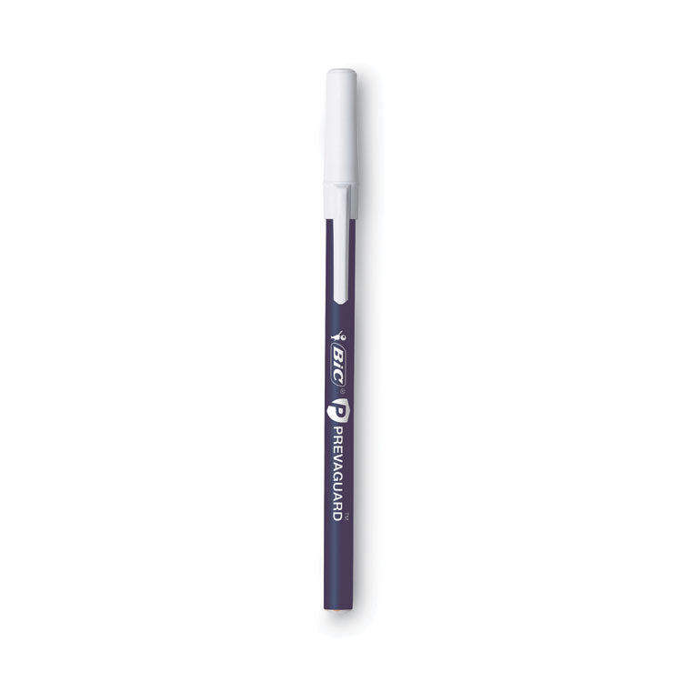 BIC PrevaGuard Round Stic Pen, Stick, Medium 1 mm, Blue Ink, Blue Barrel, 8/Pack (BICGSAMP81BE) Pack of 8