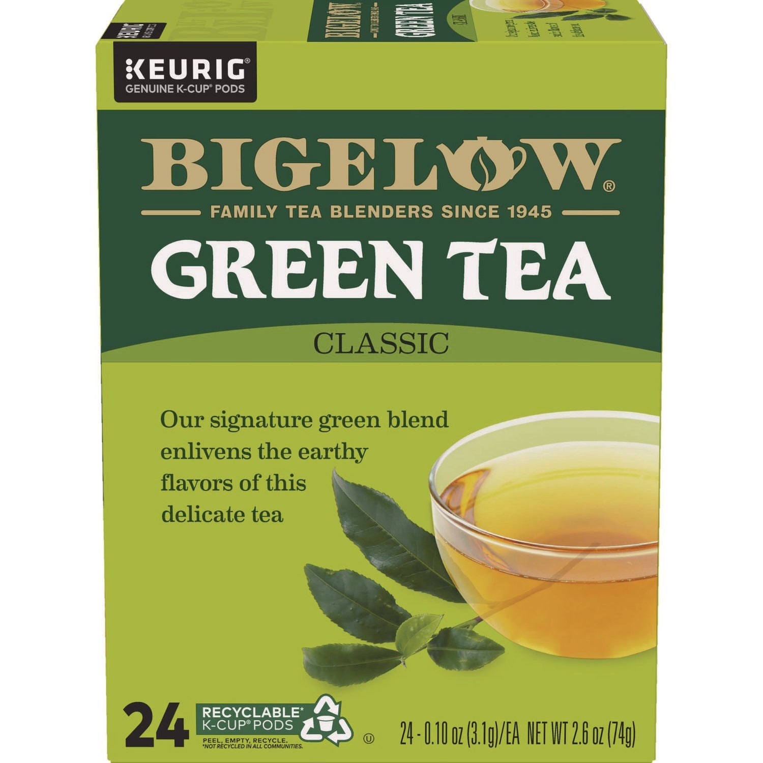 Bigelow Green Tea K-Cup Pack, 24/Box (GMT6085) Box of 24
